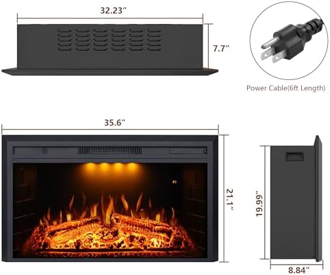 Valuxhome Electric Fireplace with Fire Crackling Sound and Overheating Protection