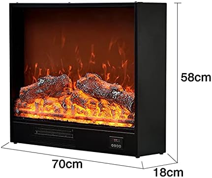 Electric Fireplace with 3D Logs and Adjustable Flame Size