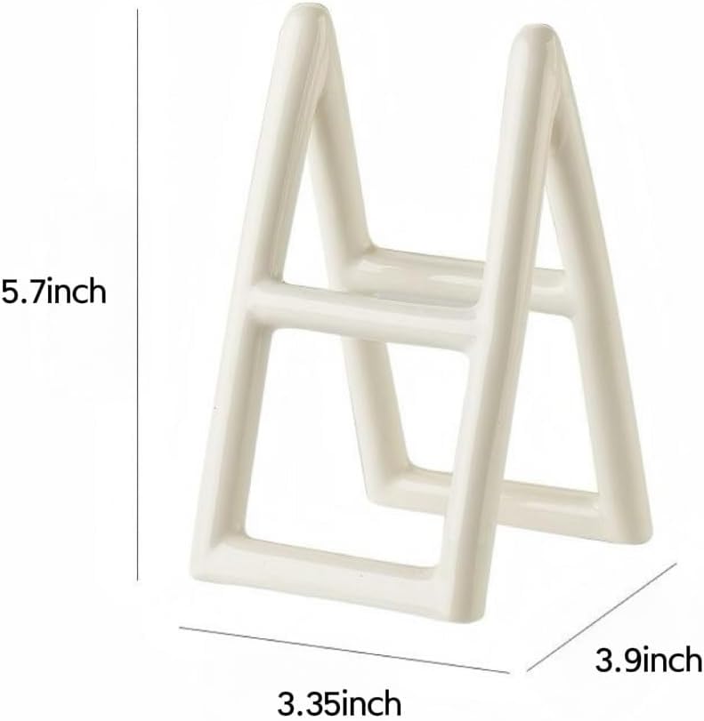 Handmade Ceramic Brush Holder Stand - Minimalist White Design