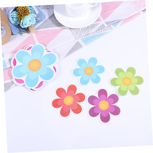PRETYZOOM 10Pcs Colorful Flower Bath Non-Slip Stickers