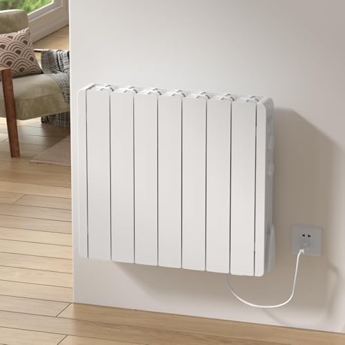 Eueiriup 1500W Electric Wall Heater with Thermostat and Wheels