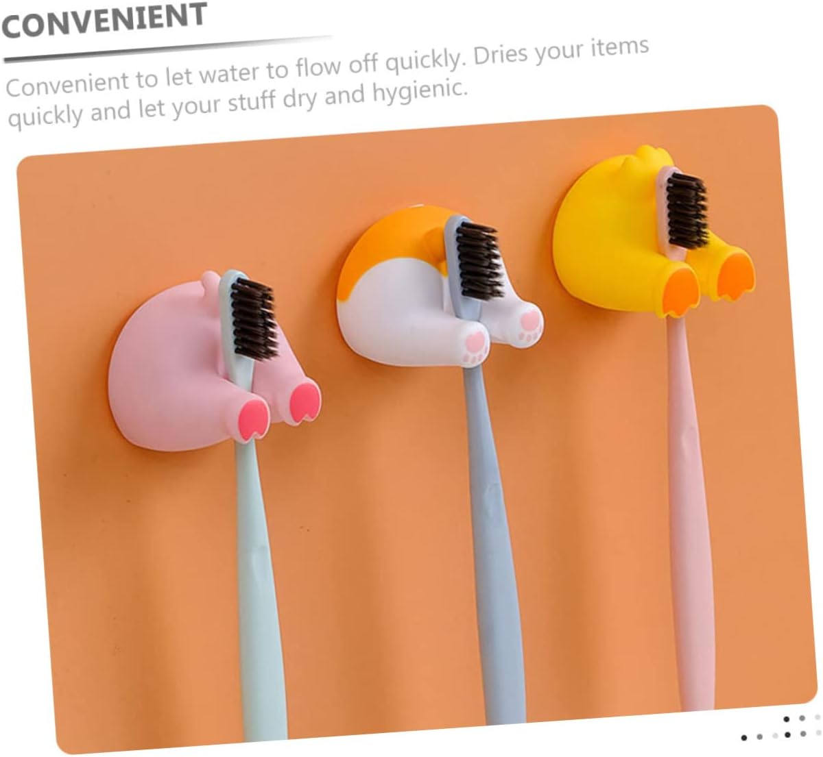 2pcs Cartoon Animal Butt Hooks Self-Adhesive Wall Decor