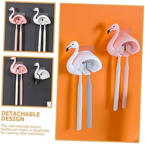 Homoyoyo Pink Flamingo Electric Toothbrush Wall Mount Holder 1