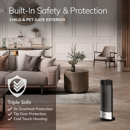 Lasko Ellipse Ceramic Tower Heater 1500W Black