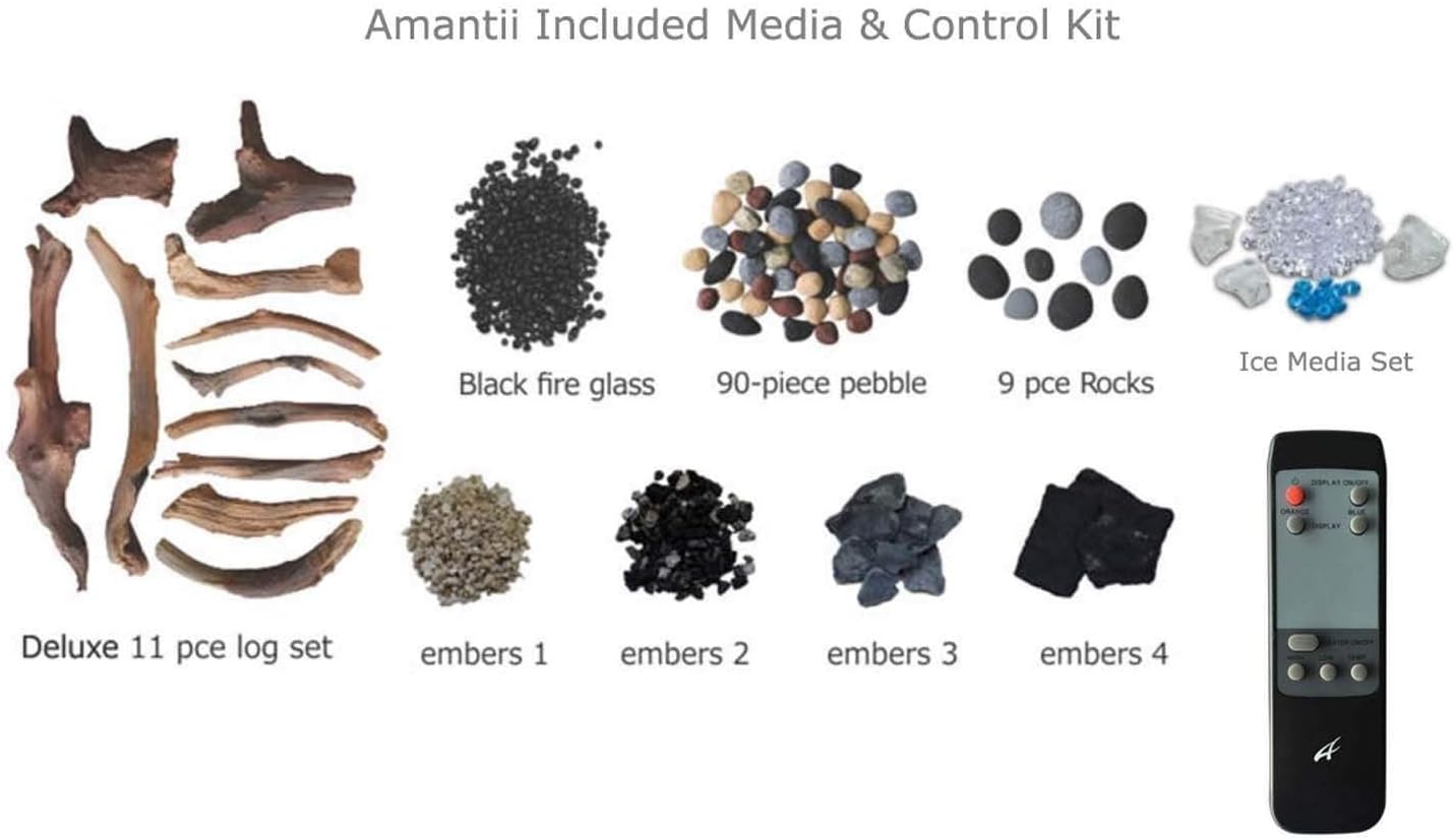 Amantii 60-Inch True View Slim Electric Fireplace with WiFi