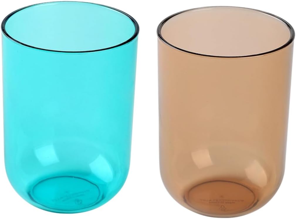 Luxshiny 2pcs Transparent Toothbrush Cups for Adults and Kids