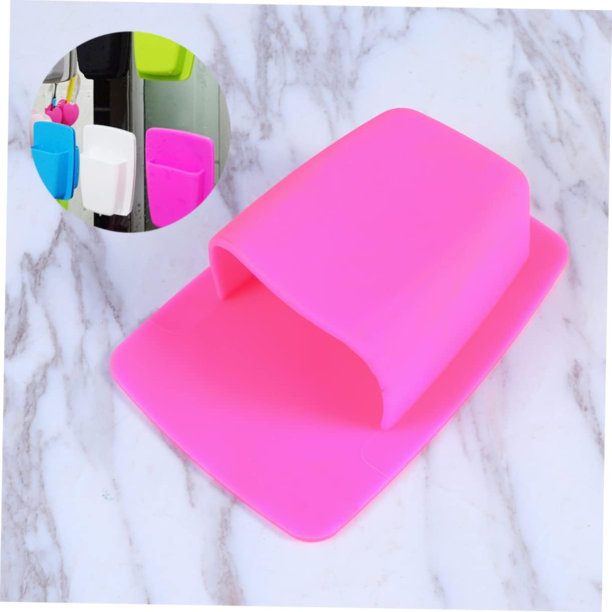 Yardenfun Silicone Toothbrush Holder Wall Mounted Pink