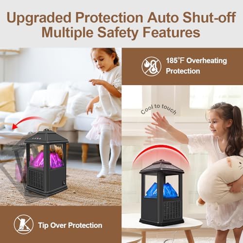 TOONLUPAL Mini Electric Fireplace with Remote Control