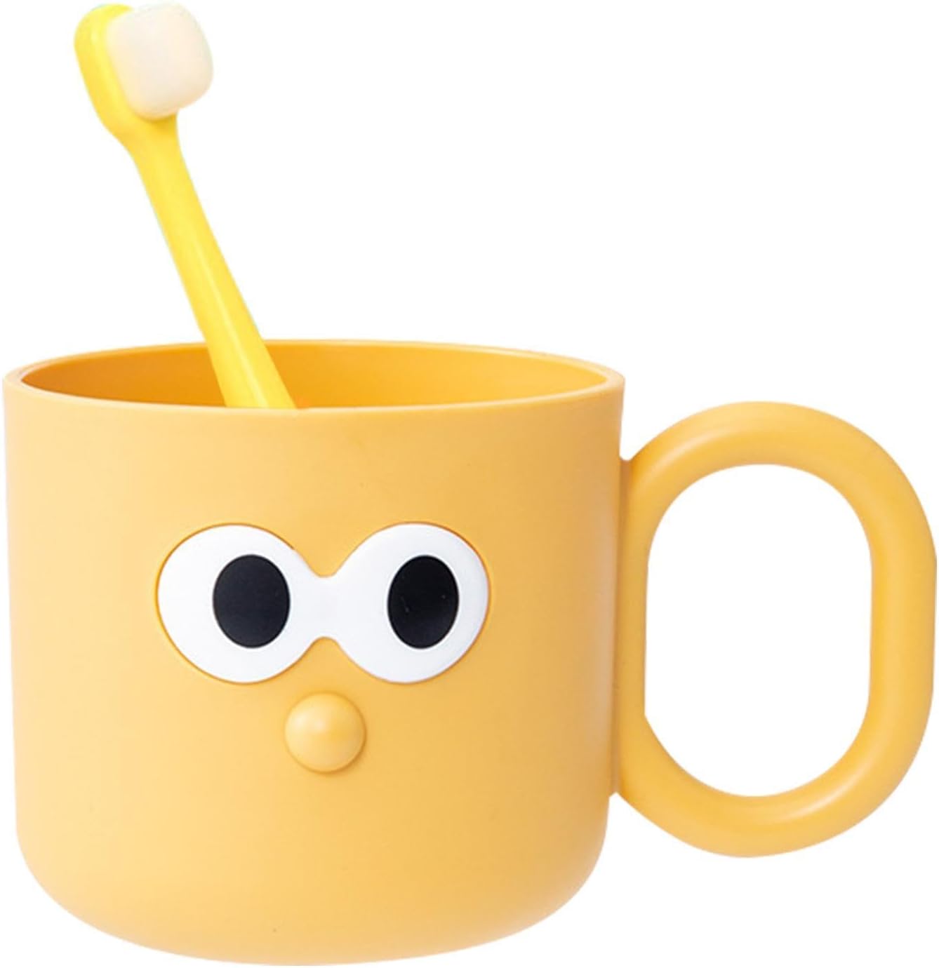 DNCG Cartoon Brush Mug for Kids - Yellow Toothbrush Holder