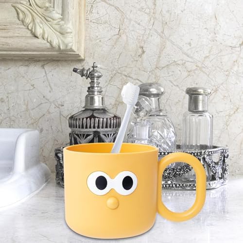 DNCG Cartoon Brush Mug for Kids - Yellow Toothbrush Holder