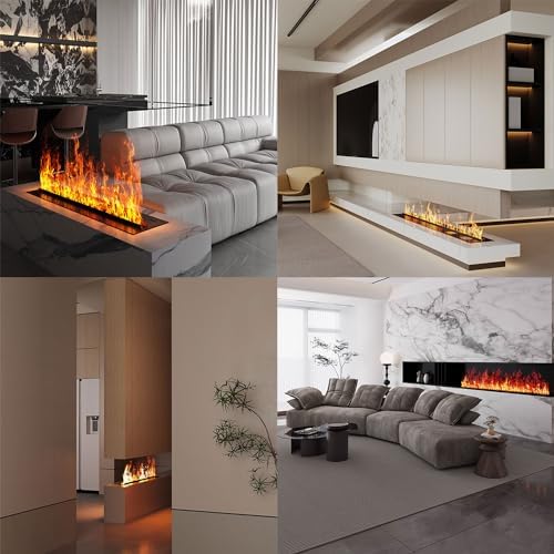 4724 Inch 3D Atomizing Electric Fireplace with Timer
