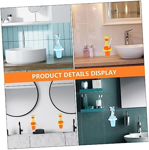 2 Sets Cartoon Animal Toothbrush Holder for Bathroom