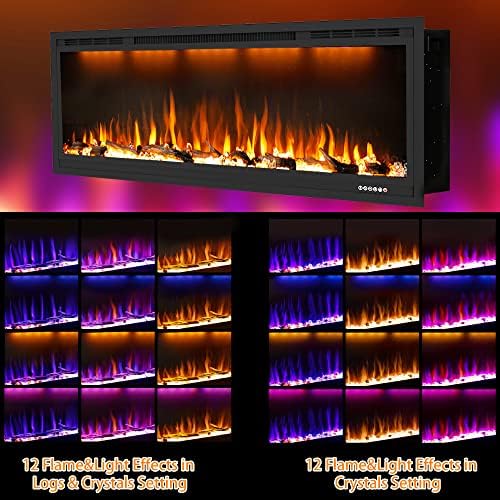 Dreamflame 74 Inch Electric Fireplace with Smart Control