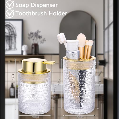 Nafhone Clear Glass Bathroom Accessory Set 2 Pcs