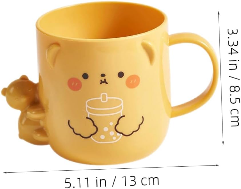 Cabilock Cartoon Toothbrush Cup with Bear Design 2Pcs