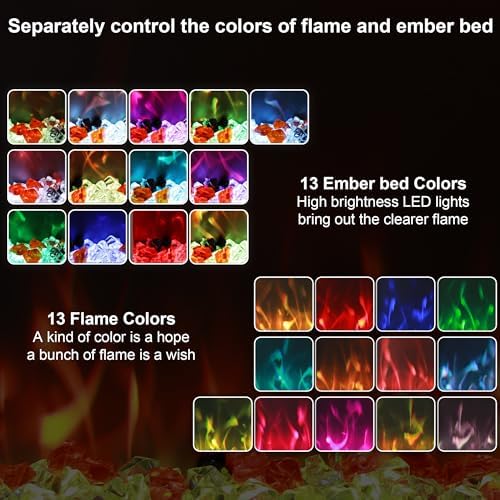 Oxhark Flame 60 Inch Smart Electric Fireplace with Remote Control and 1500W Heater