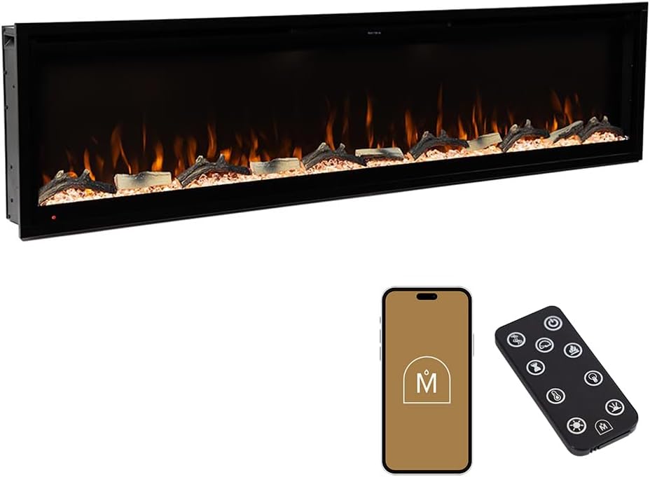 Modern Ember Aerus 72 Inch Smart Linear Electric Fireplace 1