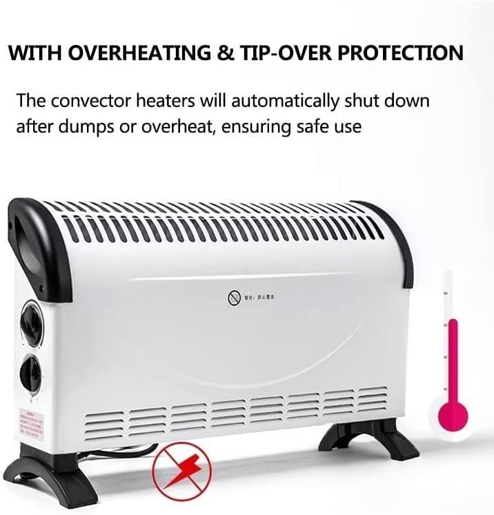 CLEIPENG 360 Circulation Electric Wall Mounted Space Heater with Adjustable Tat