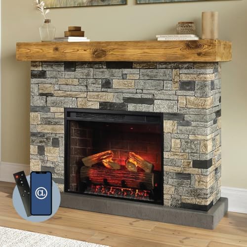 Country Living - Dixson Electric Fireplace with Mantel 28 Wood Insert