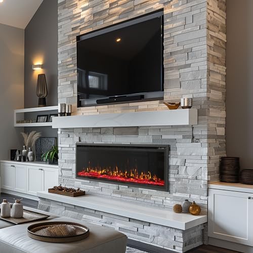 Kucreiheat 50 Inch Electric Fireplace with Remote Control