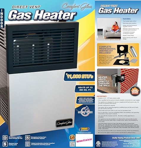 Comfort Glow 11000 BTU Propane Wall Heater Medium Gray