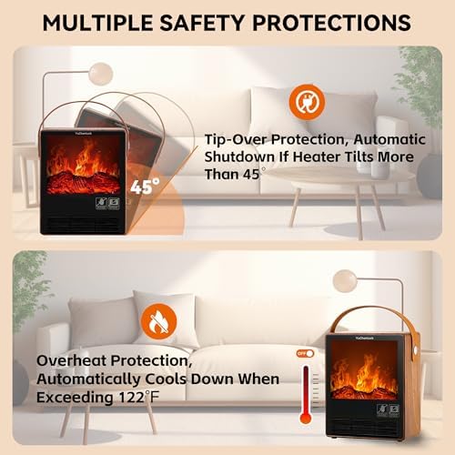 YUCHANLUCK Portable Electric Fireplace Heater 1500W