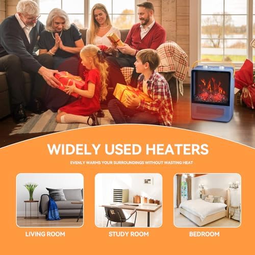 TEMPWARE Electric Fireplace Heater with 3D Flame Effect