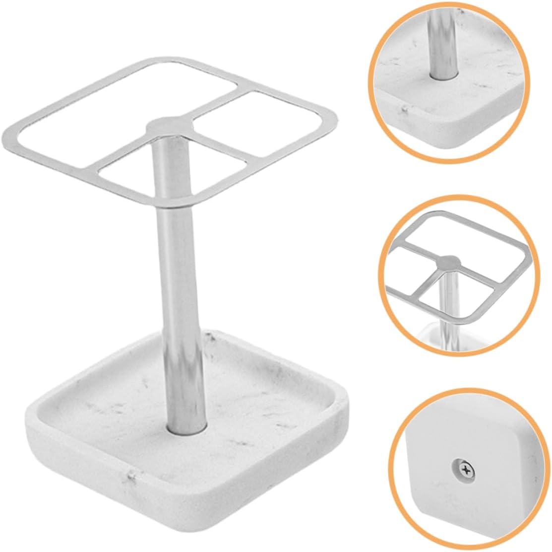 Stylish White Marble Toothbrush Holder for Bathroom
