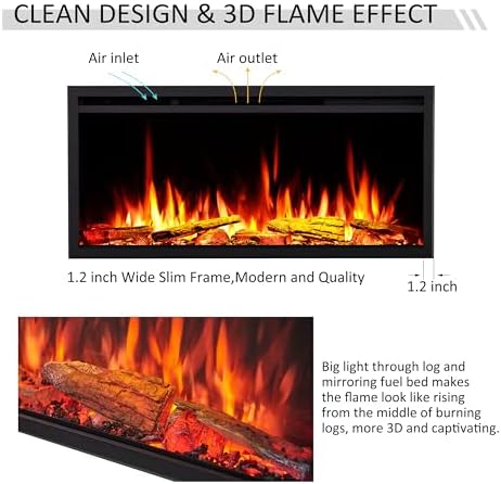Legend Flame 40 W Electric Fireplace Insert with Smart Controls
