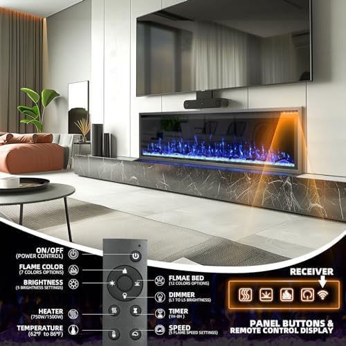 60 Inch Electric Fireplace with Remote Control