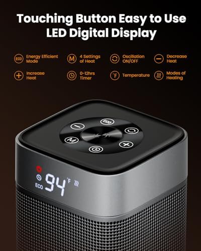 Gaiatop 1500W Electric Space Heater with 5 Modes and Remote Control 1