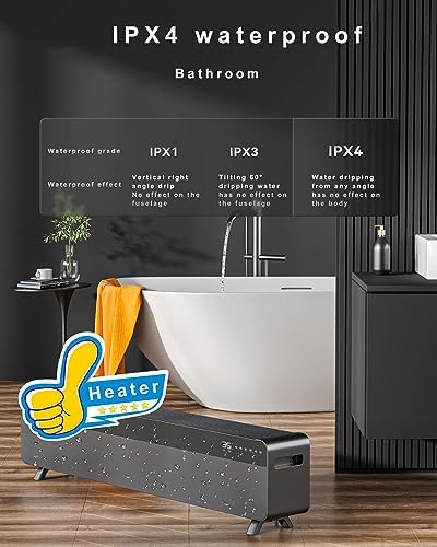 HSPLXYT Baseboard Heater with Humidifier and 5D Flame