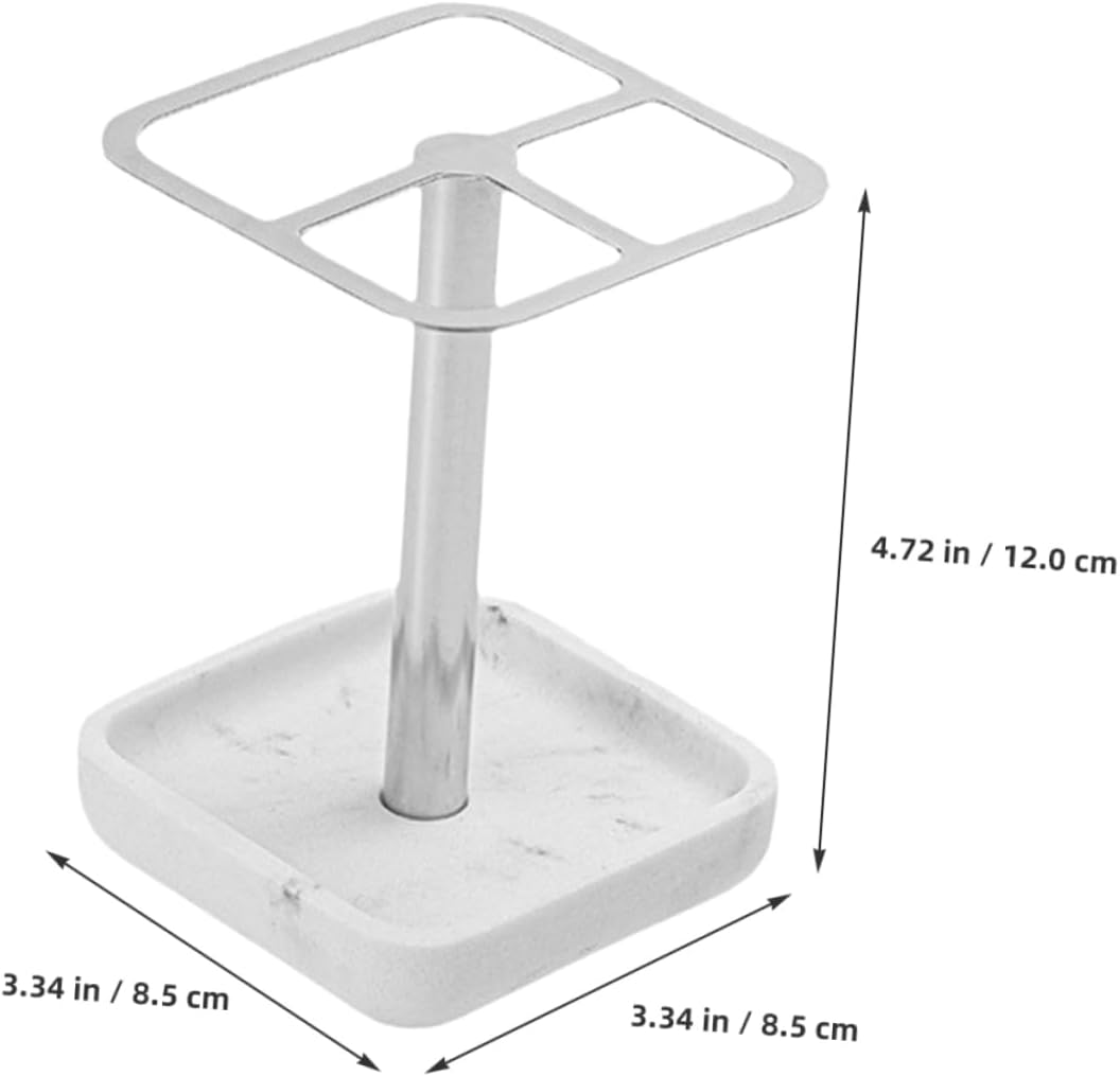 Stylish White Marble Toothbrush Holder for Bathroom
