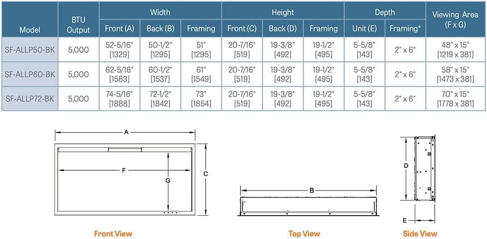 SimpliFire 70-Inch Allusion Platinum Electric Fireplace