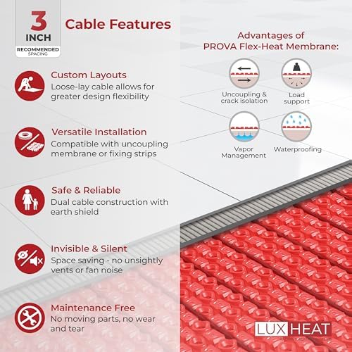 LuxHeat 150sqft Electric Floor Heating System with WiFi Thermostat