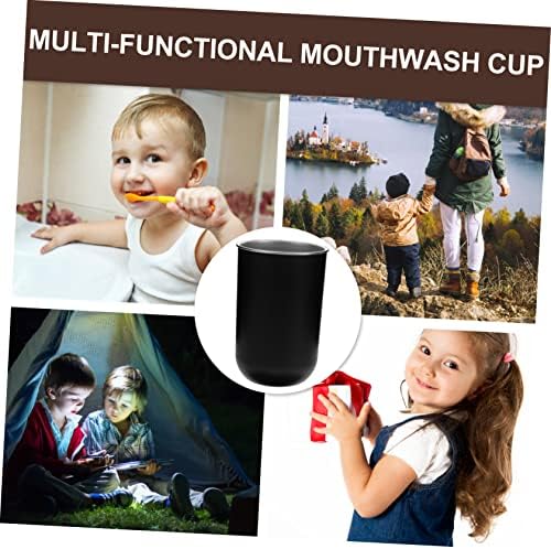 Amosfun 3Pcs Stainless Steel Toothbrush Holder with Gargling Cup