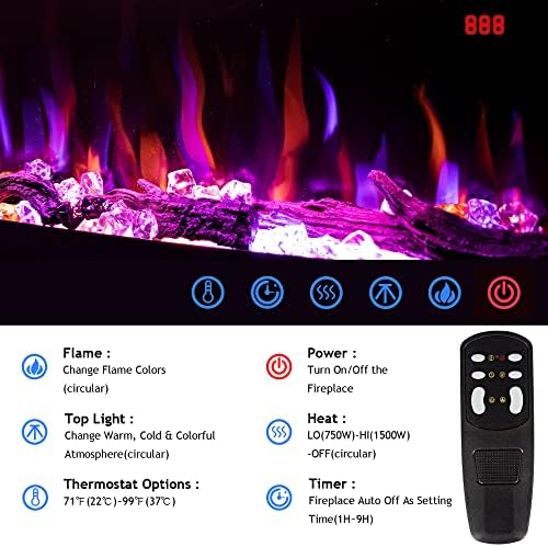 Dreamflame 74 Inch Electric Fireplace with Smart Control