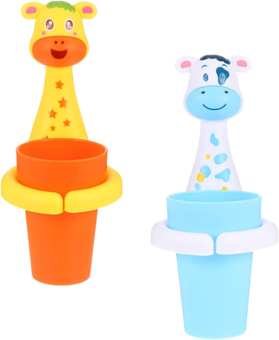 Cabilock Cartoon Animal Toothbrush Holder 2 Sets