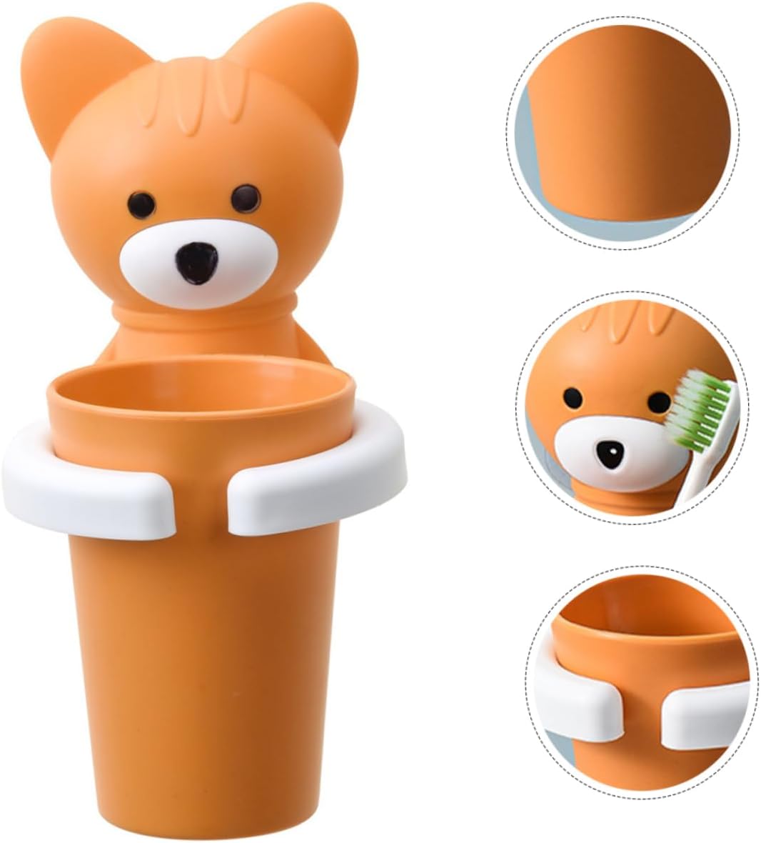 PACKOVE Wall-Mount Cartoon Toothbrush Holder Organizer