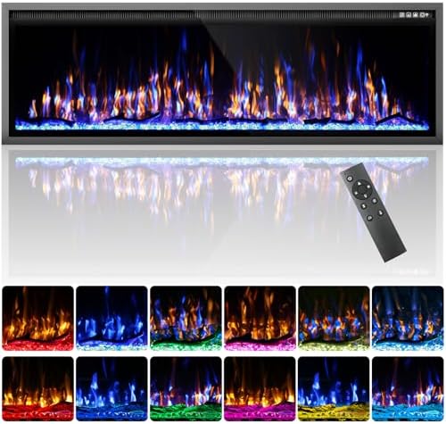 Kucreiheat 60 Electric Fireplace with Log Crystal