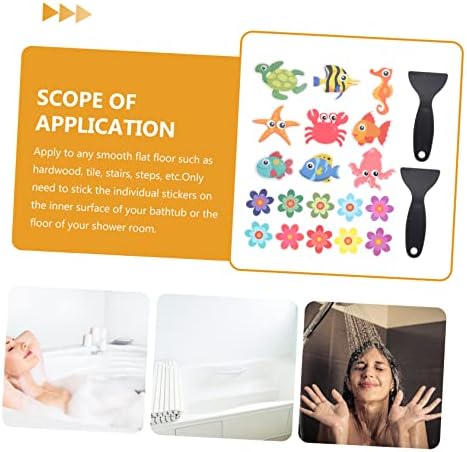 Yardenfun 1Set Life Slip Bathtub Stickers with Scrapers