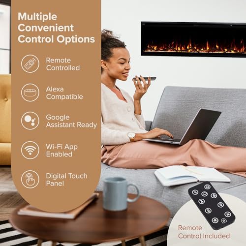 Modern Ember Aerus 72 Inch Smart Linear Electric Fireplace 1