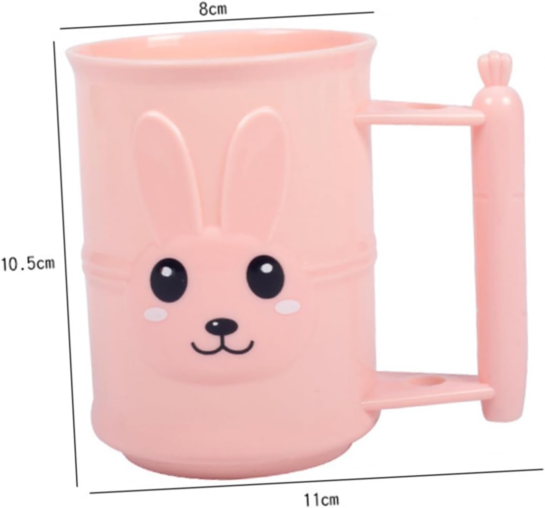 Cabilock Cartoon Rabbit Toothbrush Holder Bathroom Tumbler Cup
