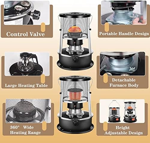 DuANgu Kerosene Heater Stove with 45L Capacity and 6 Wicks
