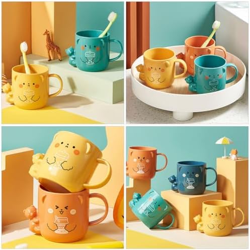 ULTECHNOVO 2 Pcs Kids Cartoon Toothbrush Cup