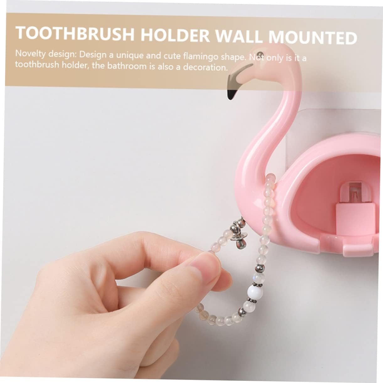 2pcs Flamingo Toothbrush Holder Wall Mounted Organizer for Electric Toothbrushes