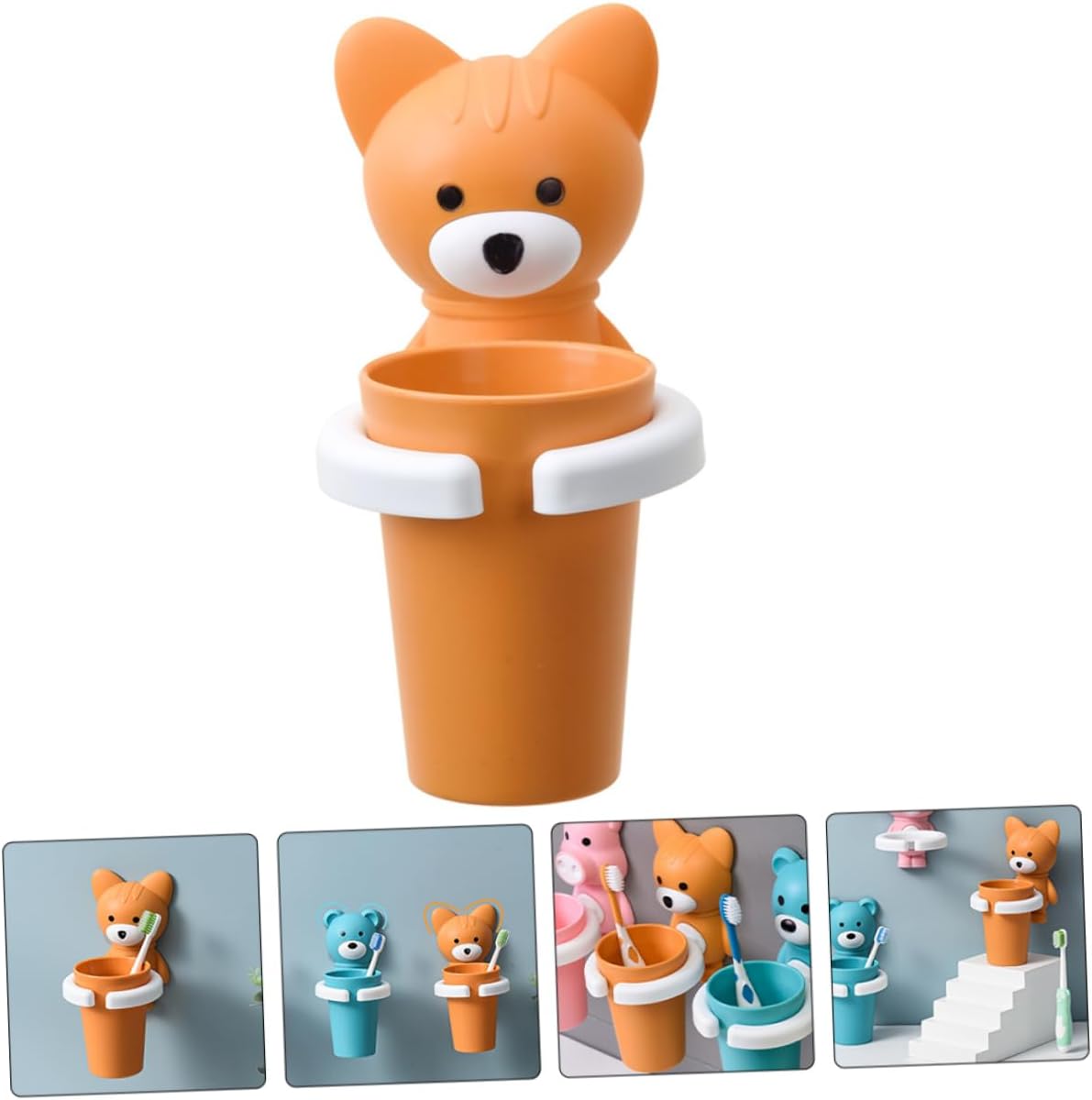 Wall Mounted Toothbrush Holder with Fox Design