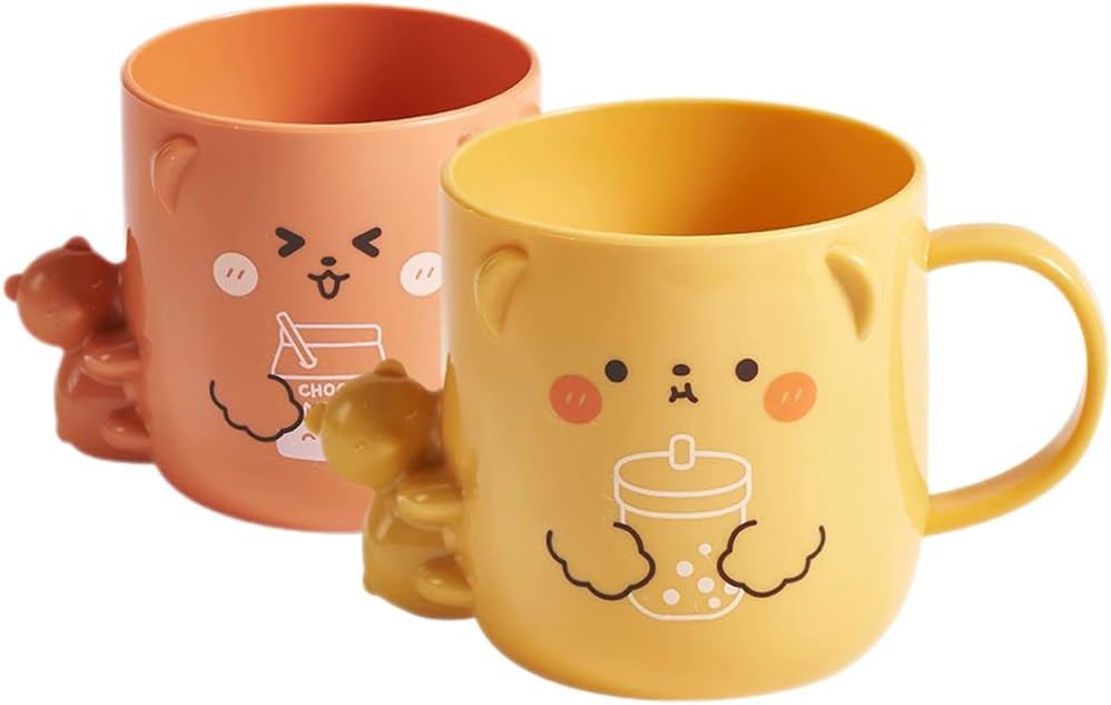 ULTECHNOVO 2 Pcs Kids Cartoon Toothbrush Cup