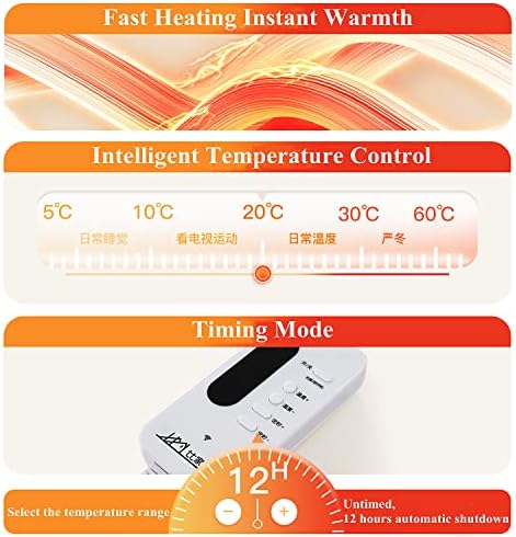 WTTTTW Fast Heating Electric Floor Mat with Timer and Temperature Control
