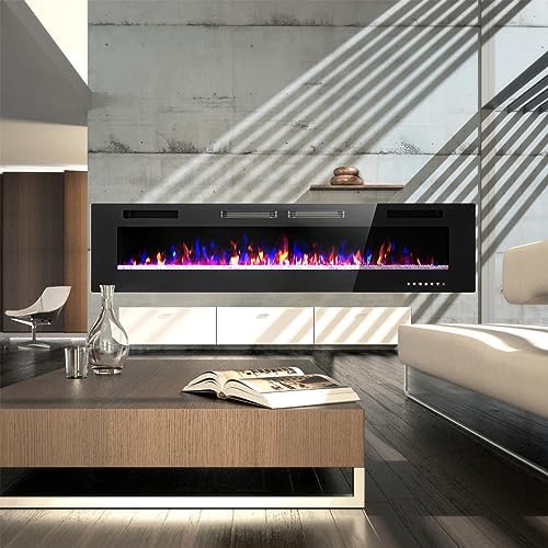 Sophia William 72 Inch Electric Fireplace with Remote Control 1